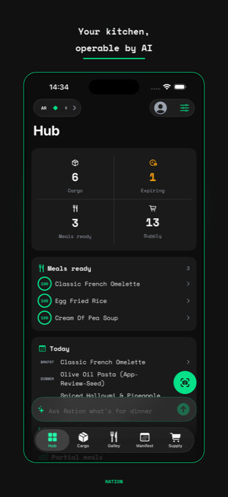 Ration kitchen Hub on iPhone