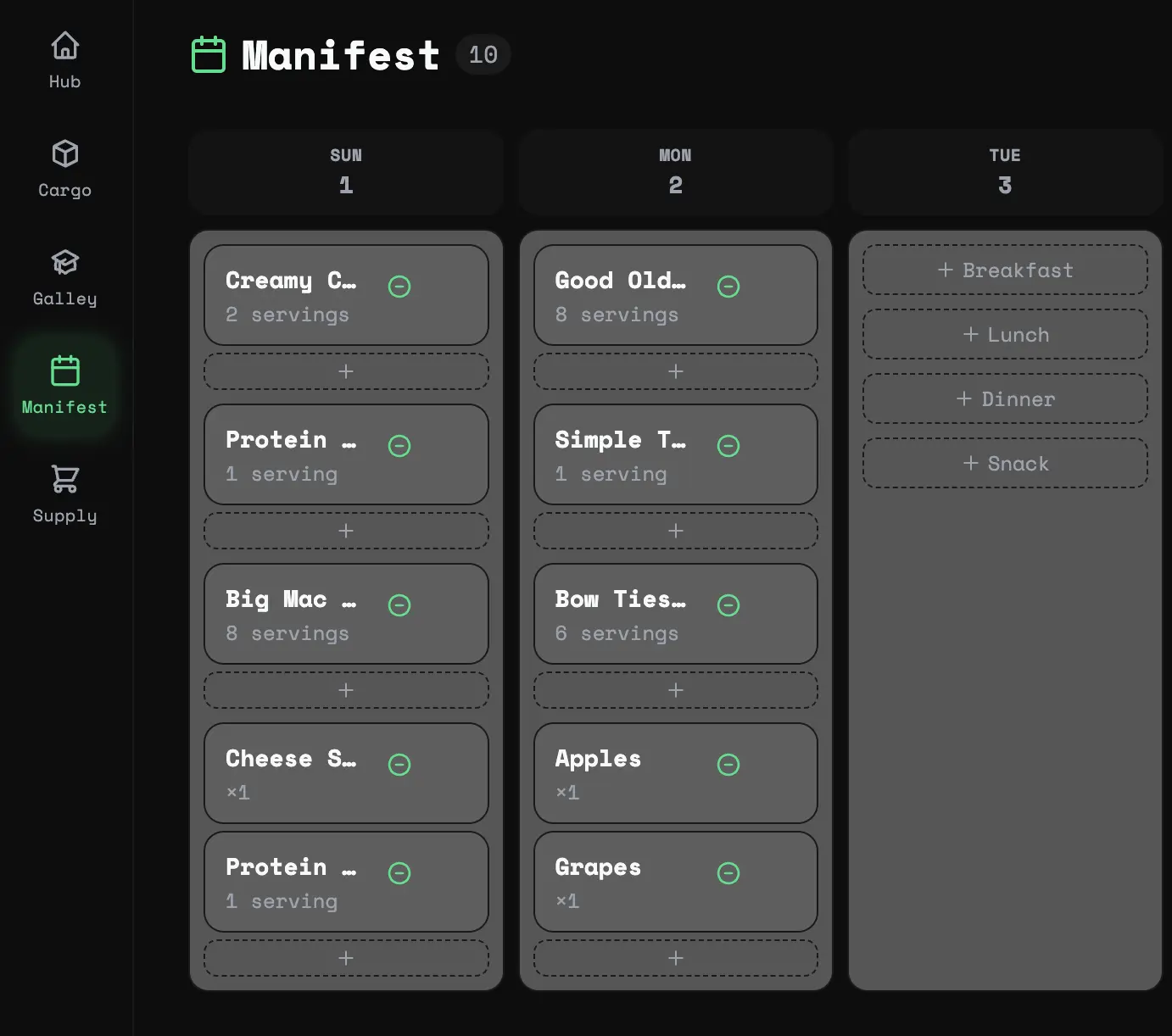 Manifest screenshot
