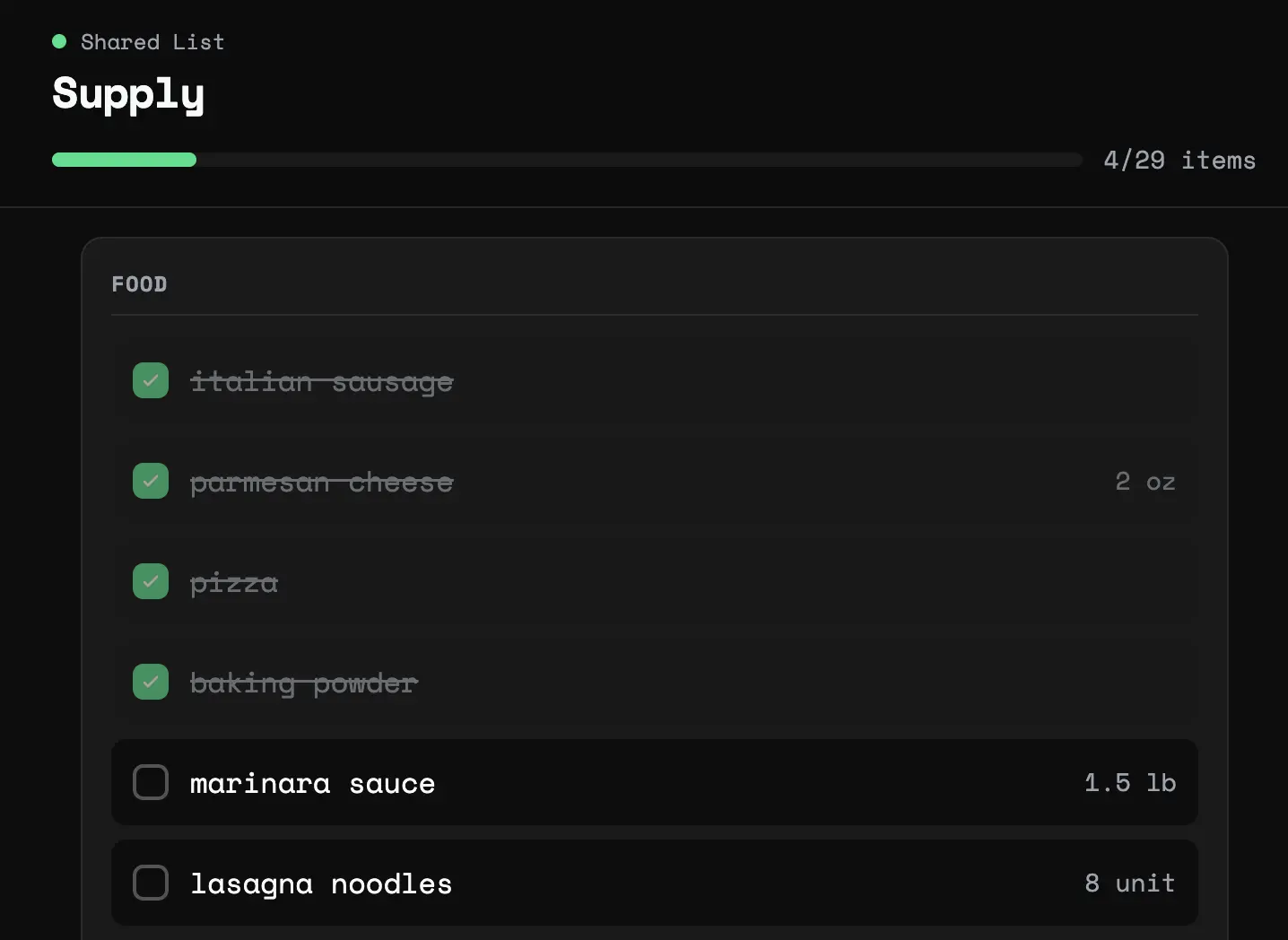 Supply screenshot